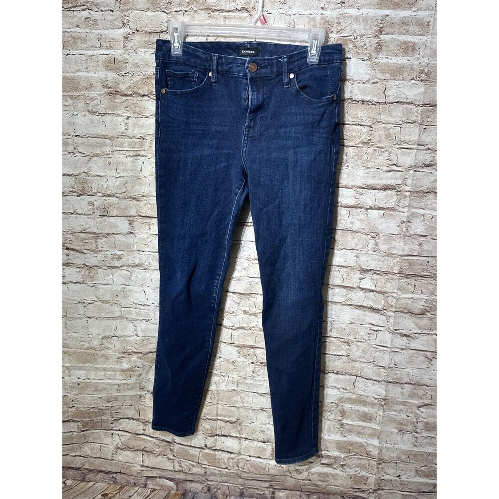 Express Jeans Womens Small Reg Skinny High Rise Dark Blue